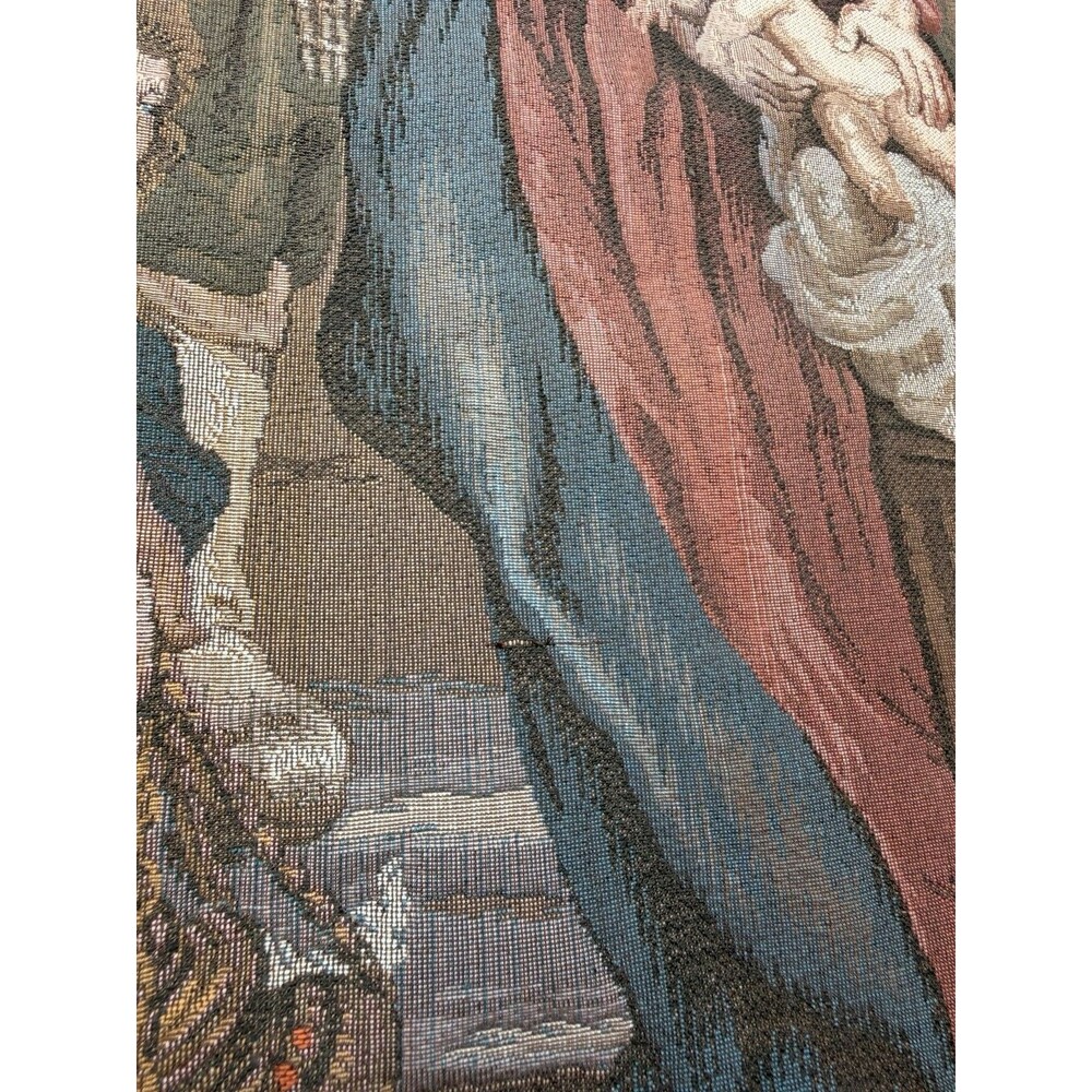 VTG PP Rubens Adoration of the Magi Belgian Jacquard Woven Wall Tapestry 43"x29" - Picture 8 of 16
